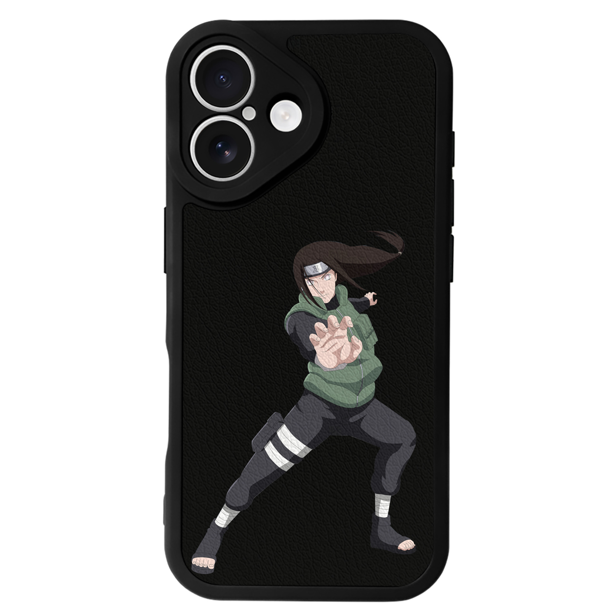 （画像用） NARUTO -ナルト- 日向ネジ Hyūga Neji 【iPhone 16シリーズ対応】シリコンスマホケース（レザー調） 材質：シリコン